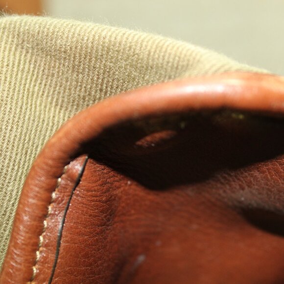 Vintage Ghurka No 2 Olive Green Twill and Leather Express Bag - Picture 5 of 16